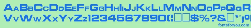 Ncc1701aRegular Font – Blue Fonts on Green Background