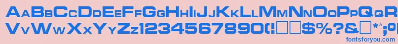フォントNcc1701aRegular – ピンクの背景に青い文字
