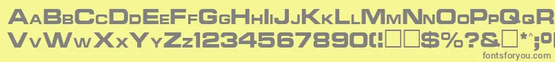Ncc1701aRegular Font – Gray Fonts on Yellow Background