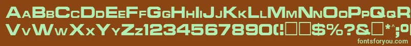 Ncc1701aRegular Font – Green Fonts on Brown Background