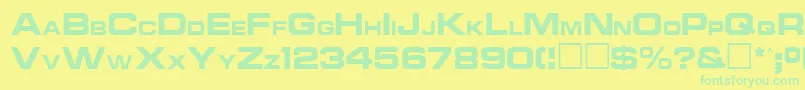 Ncc1701aRegularフォントについての詳細 フォントNcc1701aRegular – 黄色い背景に緑の文字