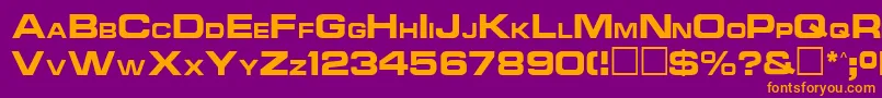 Ncc1701aRegular-Schriftart – Orangefarbene Schriften auf violettem Hintergrund