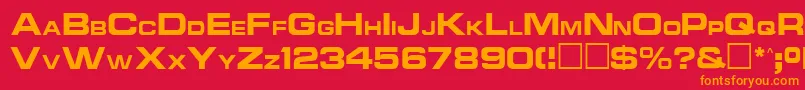 Ncc1701aRegular Font – Orange Fonts on Red Background