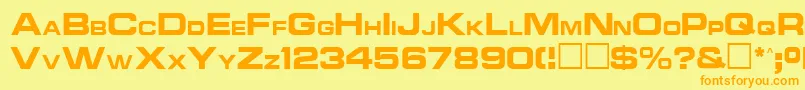 Ncc1701aRegular-Schriftart – Orangefarbene Schriften auf gelbem Hintergrund