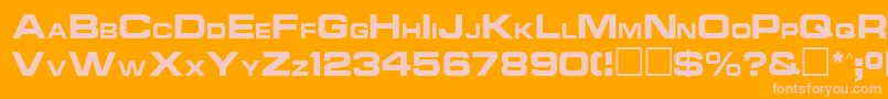 Ncc1701aRegular-Schriftart – Rosa Schriften auf orangefarbenem Hintergrund