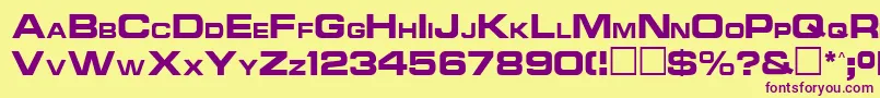 Ncc1701aRegular-Schriftart – Violette Schriften auf gelbem Hintergrund