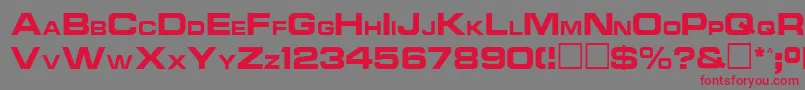 Ncc1701aRegular-fontti – punaiset fontit harmaalla taustalla