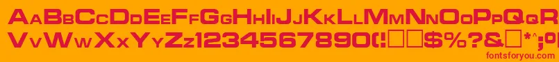 Ncc1701aRegular Font – Red Fonts on Orange Background