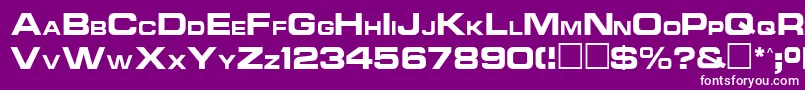 Fonte Ncc1701aRegular – fontes brancas em um fundo violeta