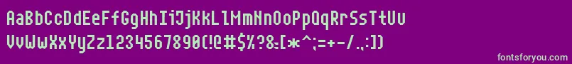 Шрифт NarrowRectangle7 – зелёные шрифты на фиолетовом фоне