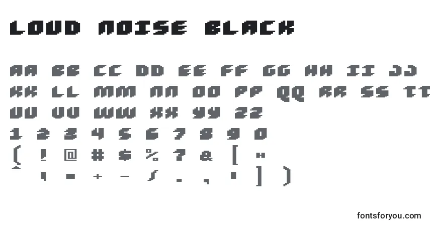 Czcionka Loud Noise Black – alfabet, cyfry, specjalne znaki