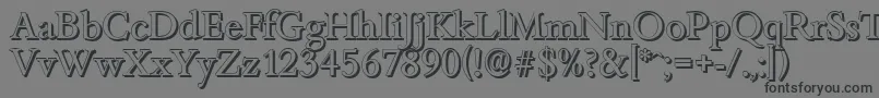 フォントBambergshadowRegular – 黒い文字の灰色の背景