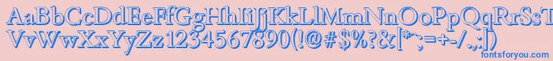 フォントBambergshadowRegular – ピンクの背景に青い文字