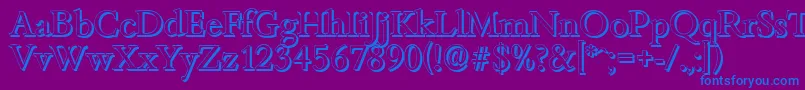 BambergshadowRegular Font – Blue Fonts on Purple Background