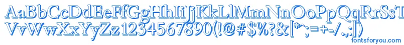 BambergshadowRegular-Schriftart – Blaue Schriften auf weißem Hintergrund