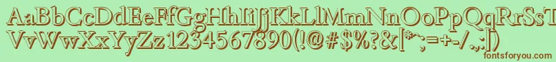 BambergshadowRegular Font – Brown Fonts on Green Background