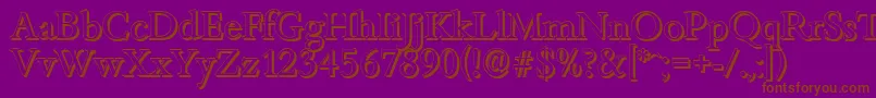フォントBambergshadowRegular – 紫色の背景に茶色のフォント