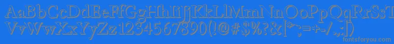 フォントBambergshadowRegular – 青い背景に灰色の文字