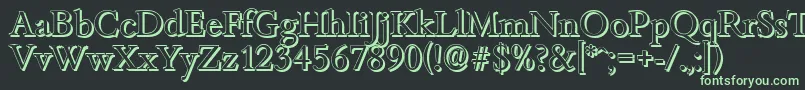 BambergshadowRegular Font – Green Fonts on Black Background