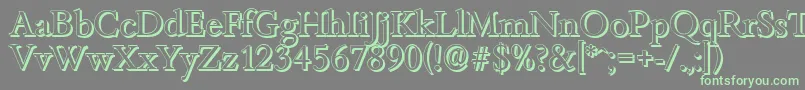 BambergshadowRegular-fontti – vihreät fontit harmaalla taustalla