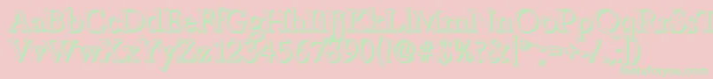 BambergshadowRegular Font – Green Fonts on Pink Background