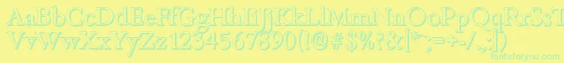 BambergshadowRegular Font – Green Fonts on Yellow Background