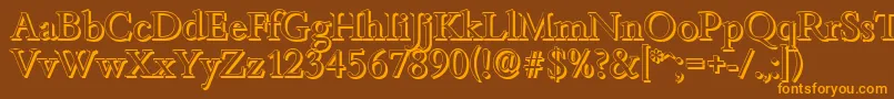 BambergshadowRegular Font – Orange Fonts on Brown Background