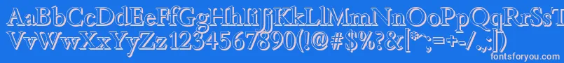 BambergshadowRegular-fontti – vaaleanpunaiset fontit sinisellä taustalla