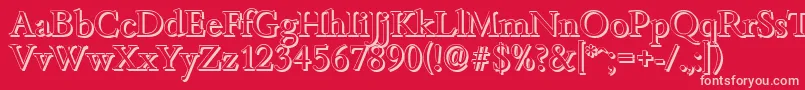 BambergshadowRegular Font – Pink Fonts on Red Background