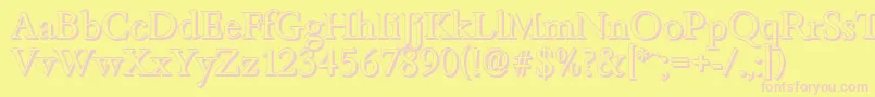 フォントBambergshadowRegular – ピンクのフォント、黄色の背景