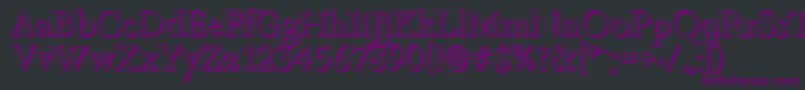 BambergshadowRegular-fontti – violetit fontit mustalla taustalla