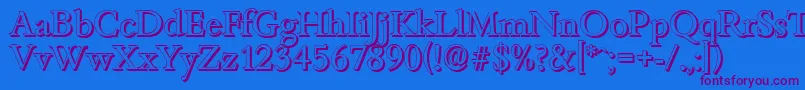 BambergshadowRegular Font – Purple Fonts on Blue Background