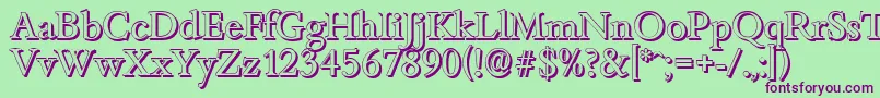 BambergshadowRegular Font – Purple Fonts on Green Background