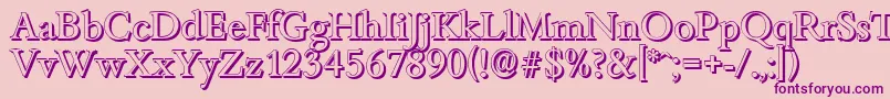 BambergshadowRegular-Schriftart – Violette Schriften auf rosa Hintergrund