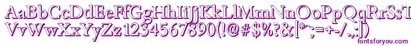 BambergshadowRegular-Schriftart – Violette Schriften auf weißem Hintergrund