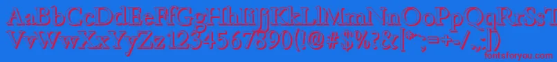 フォントBambergshadowRegular – 赤い文字の青い背景