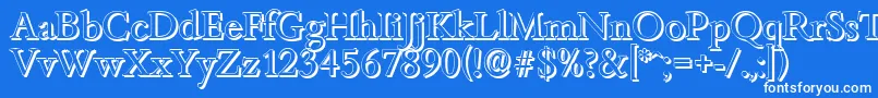 フォントBambergshadowRegular – 青い背景に白い文字
