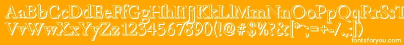 BambergshadowRegular-Schriftart – Weiße Schriften auf orangefarbenem Hintergrund