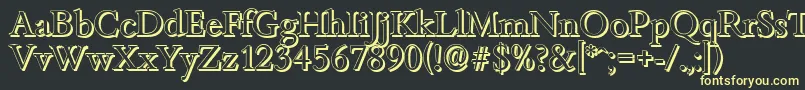 BambergshadowRegular Font – Yellow Fonts on Black Background