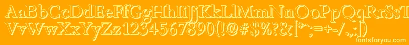 フォントBambergshadowRegular – オレンジの背景に黄色の文字