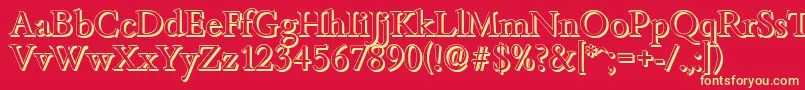 BambergshadowRegular Font – Yellow Fonts on Red Background