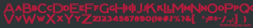 Packard Font – Red Fonts on Black Background