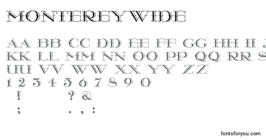 A fonte Montereywide – alfabeto, números, caracteres especiais