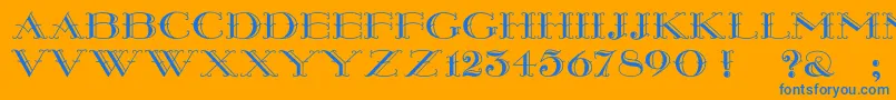 Montereywide Font – Blue Fonts on Orange Background