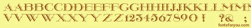 Montereywide Font – Brown Fonts on Yellow Background