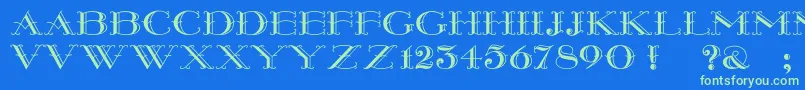 Montereywide Font – Green Fonts on Blue Background