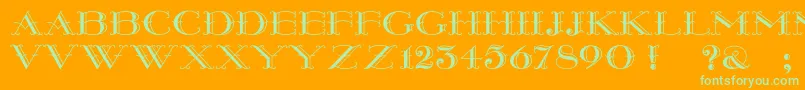 Montereywide Font – Green Fonts on Orange Background