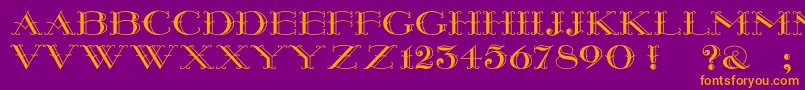 Montereywide Font – Orange Fonts on Purple Background