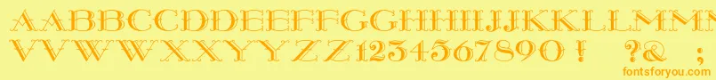 Montereywide Font – Orange Fonts on Yellow Background