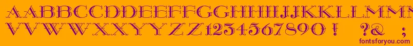 Montereywide-fontti – violetit fontit oranssilla taustalla